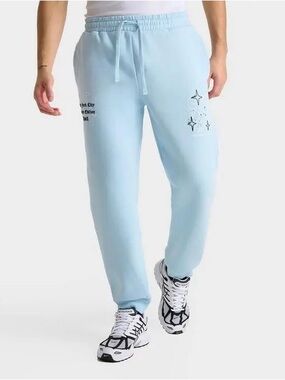 Supply & Demand Vito Jogger Pants Men’s Medium‎ Blue Graphic Fleece Sweatpants
